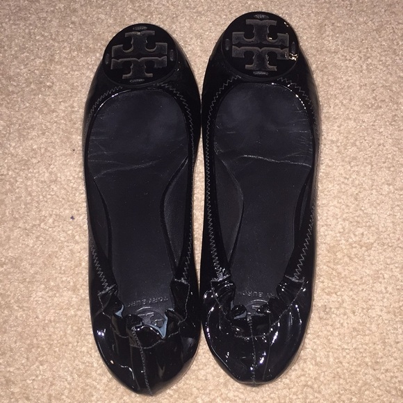 Tory Burch Shoes - black tory burch leather flats